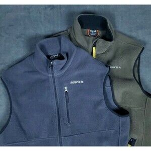 Solaris Fleece Vest Mens Large Lot Of 2 Full Zip Pockets Outdoors Hiking